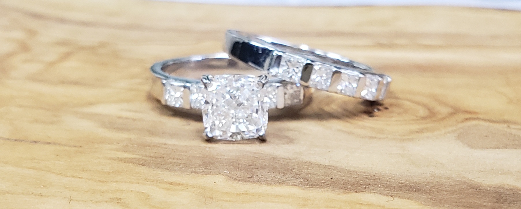 Cushion & Princess Cut Diamond Set